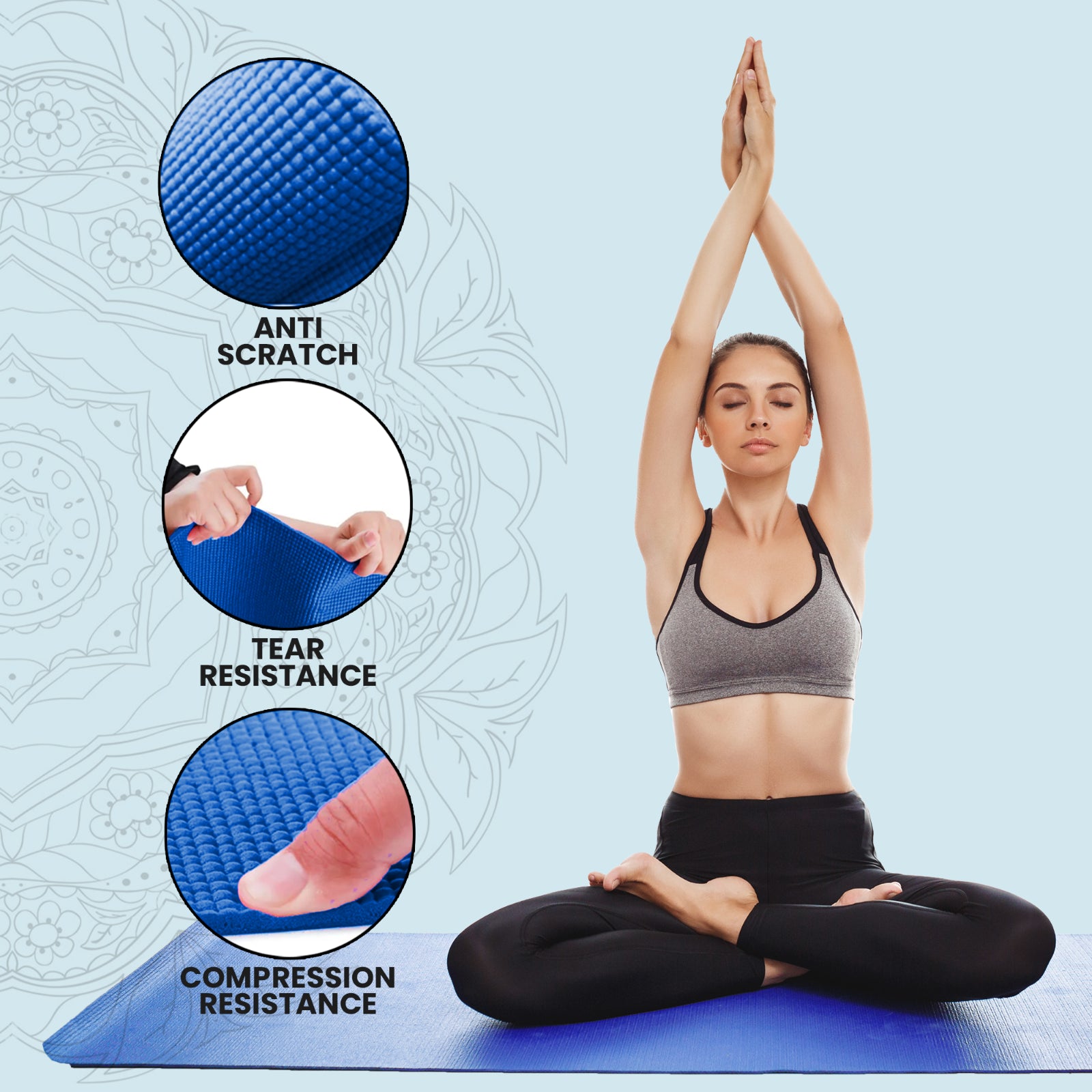 XN8 Yoga Mats Exercise Mat Gym Fitness Nonslip Pilates Aerobic Workout Bag Strap