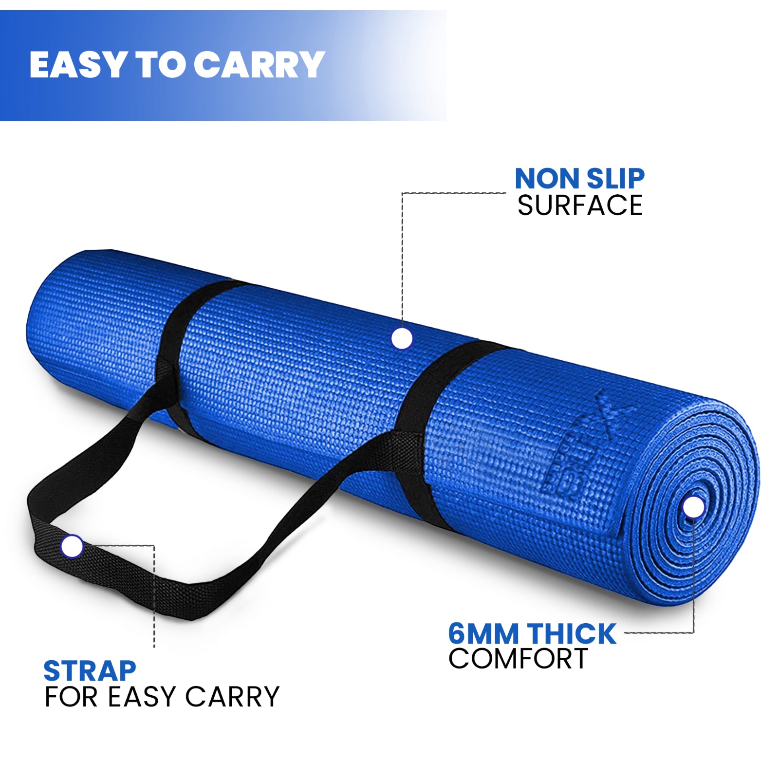 XN8 Yoga Mats Exercise Mat Gym Fitness Nonslip Pilates Aerobic Workout Bag Strap